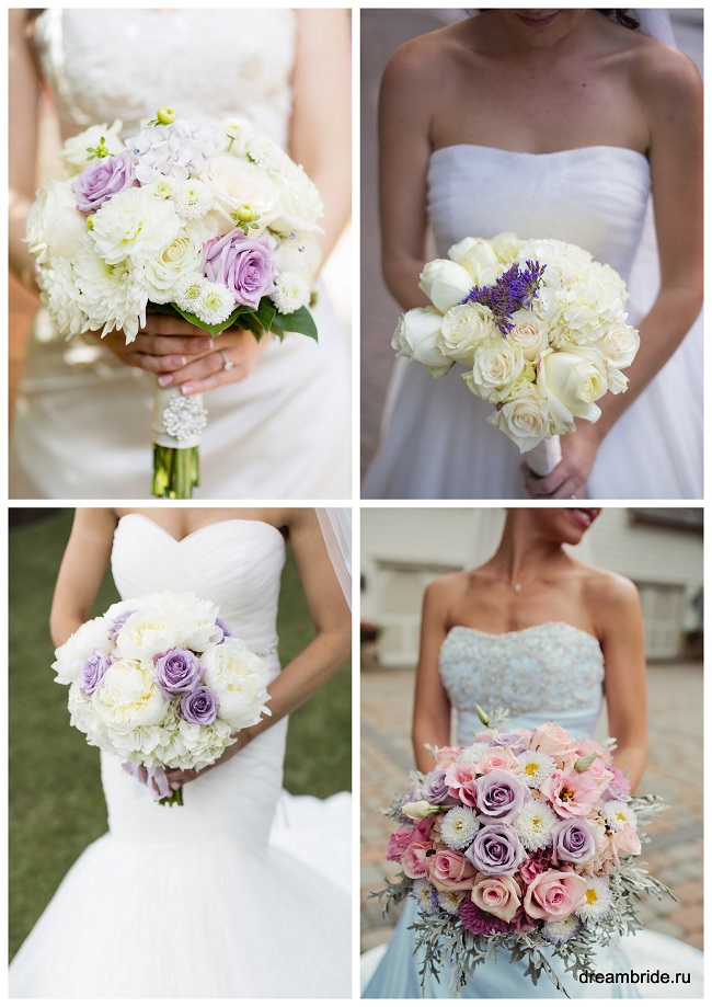 букет невесты в фиолетово-белых тонах фото белые и фиолетовые розы