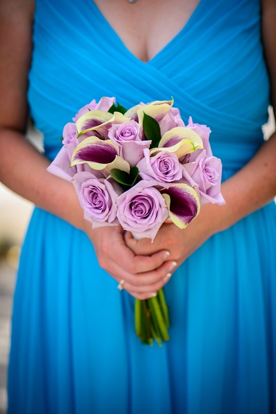 букет подружки невесты под голубое платье