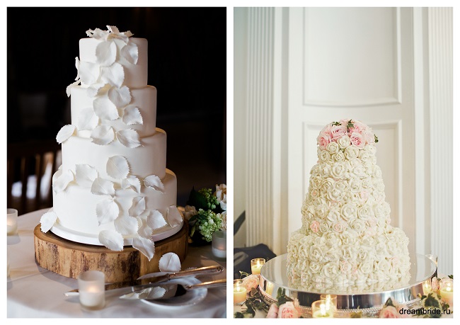 красивый белый свадебный торт
