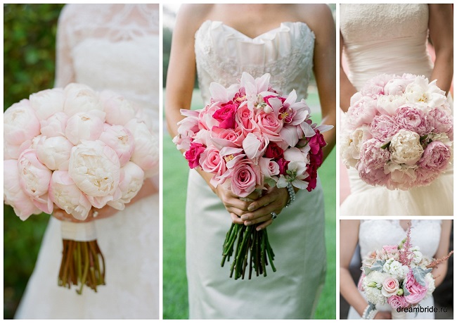 букет невесты из нежно-розовых пионов свадьба в розовом цвете