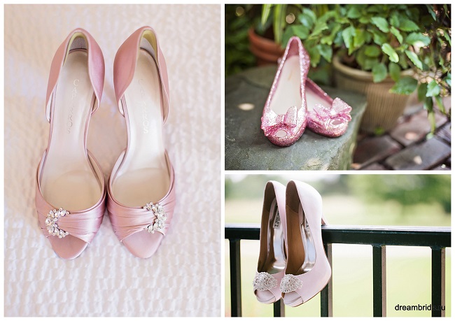 нежно-розовые свадебные туфли