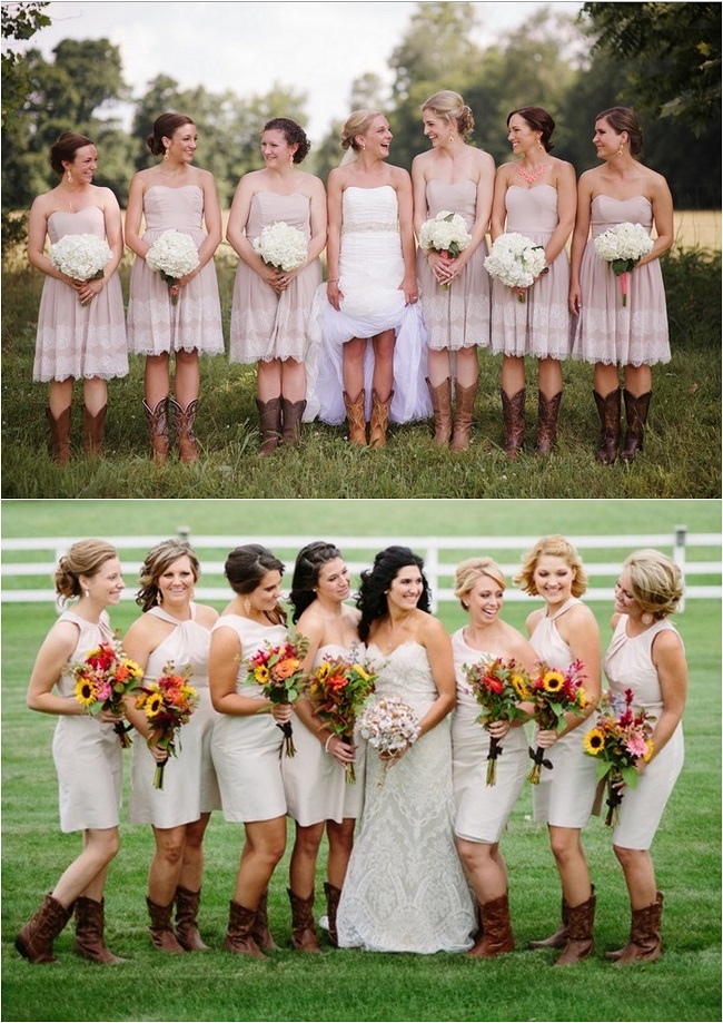 пастельные платья подружек невесты