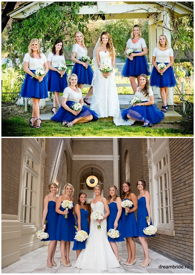 синие платья подружек невесты