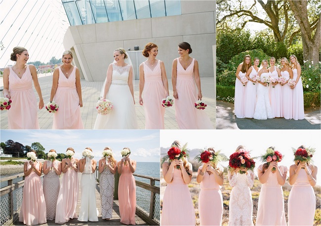 розовый цвет платья для подружек невесты фото