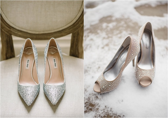 блестящие свадебные туфли