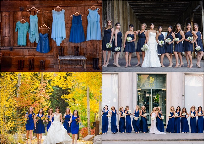 синий цвет платья для подружек невесты фото