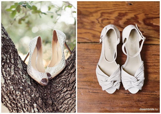 свадебные бежевые туфли