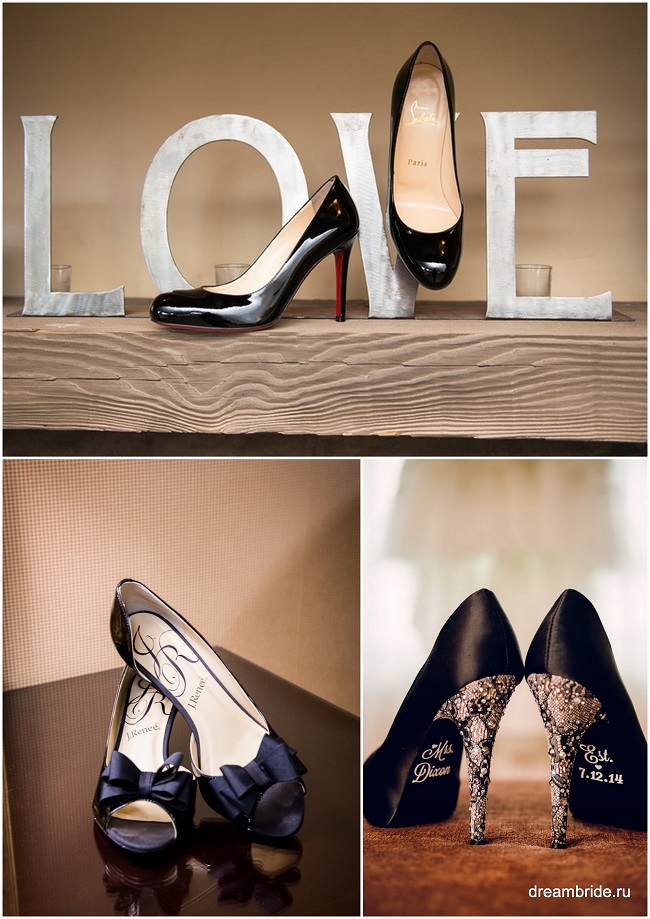 черные свадебные туфли фото