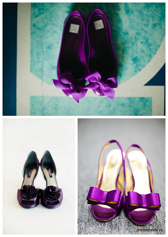 фиолетовые свадебные туфли