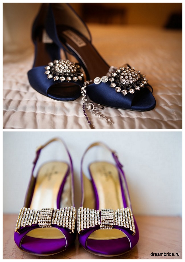 фиолетовые свадебные туфли