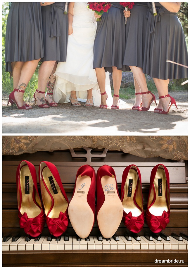 красивые красные свадебные туфли