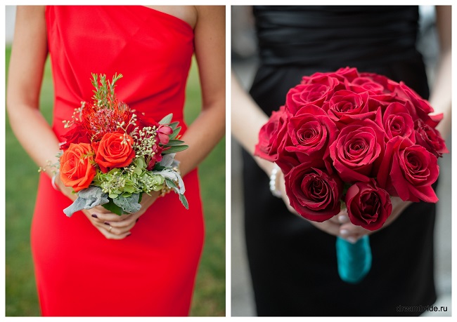 букет невесты из красных роз