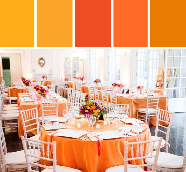 свадьба в оранжевом цвете фото