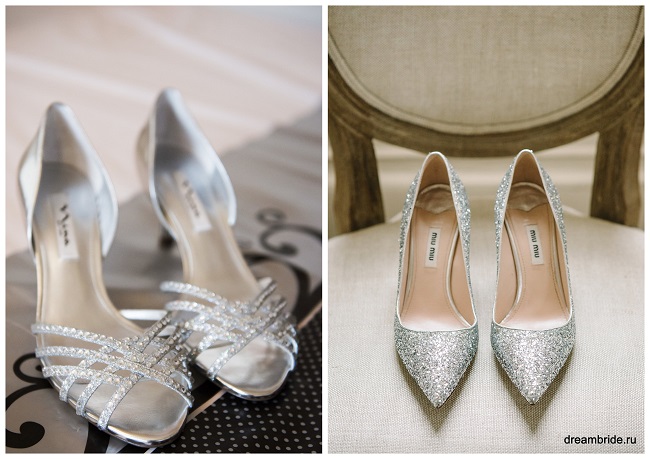 серебряные туфли и босоножки на свадьбу
