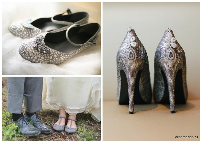 серые-дымчатые свадебные туфли