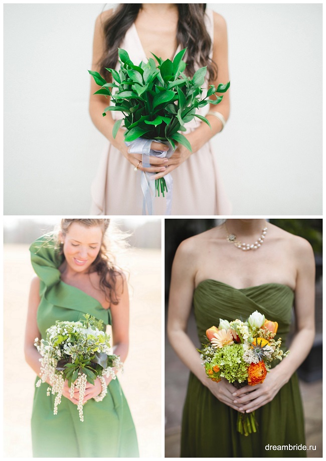 букет невесты из зелени
