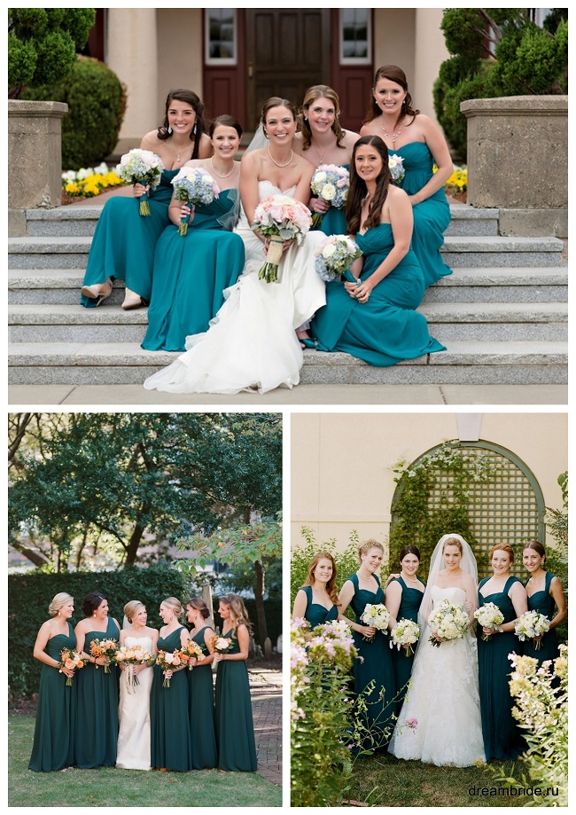 платья подружек невесты зеленого цвета