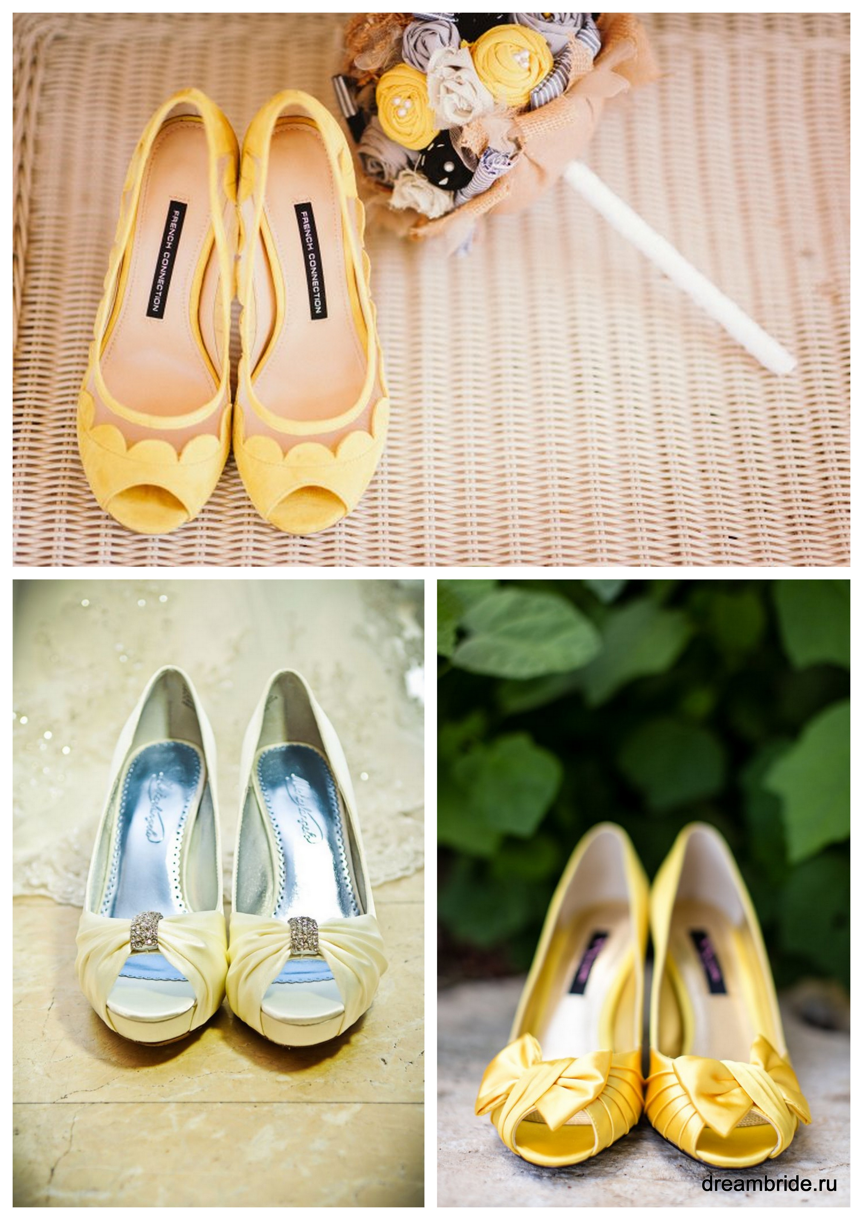 желтые свадебные туфли