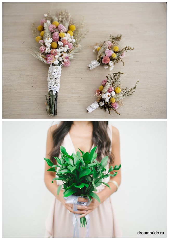 свадебные букеты из полевых цветов фото