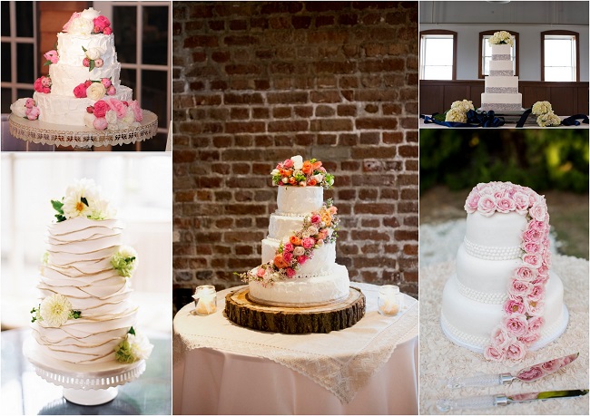 Свадебные торты с живыми цветами