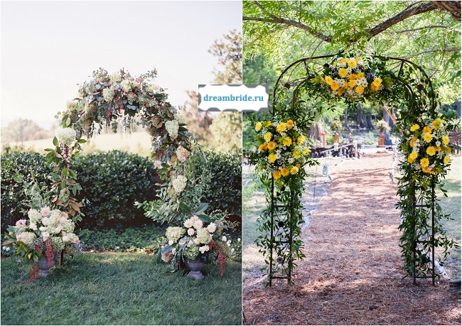 украшение цветами свадебных арок для регистрации фото